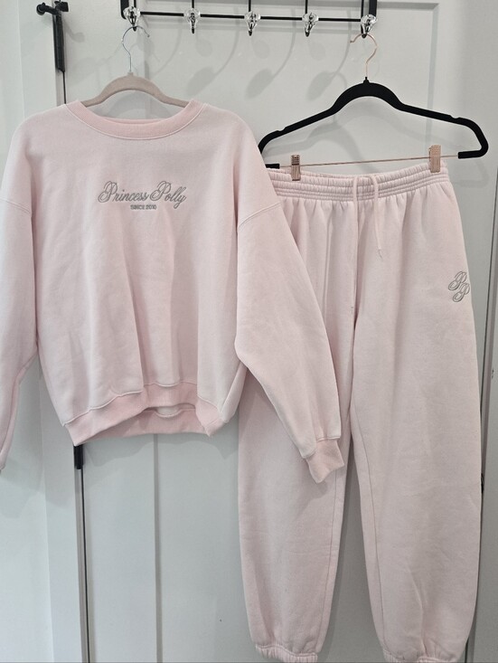 Princess Polly Pants - Princess Polly Light Pink Sweatshirt & Joggers Set NWOT